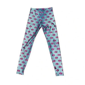 TEREZ Girl's Lip Lock Leggings size large Dopamine Art Deco